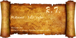 Rubner Tünde névjegykártya